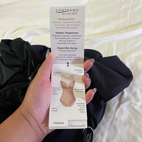 NWT Contours Coco Reef Signature Marquise Underwire One Piece Swim Wmns 10 34C - Picture 12 of 14